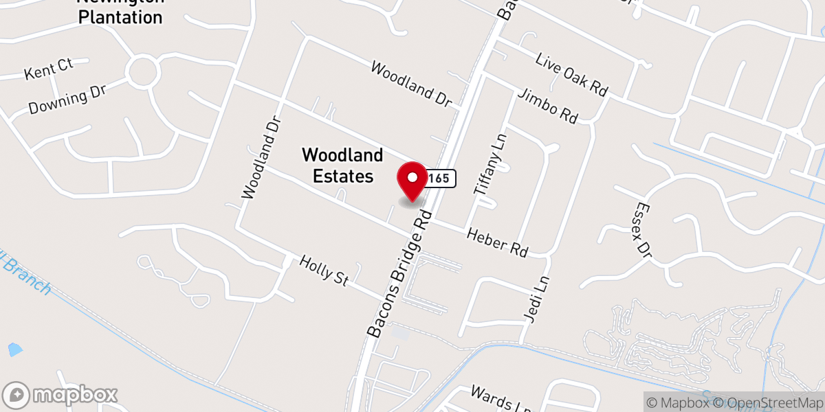 Map showing location of Bacons Bridge Worship Center