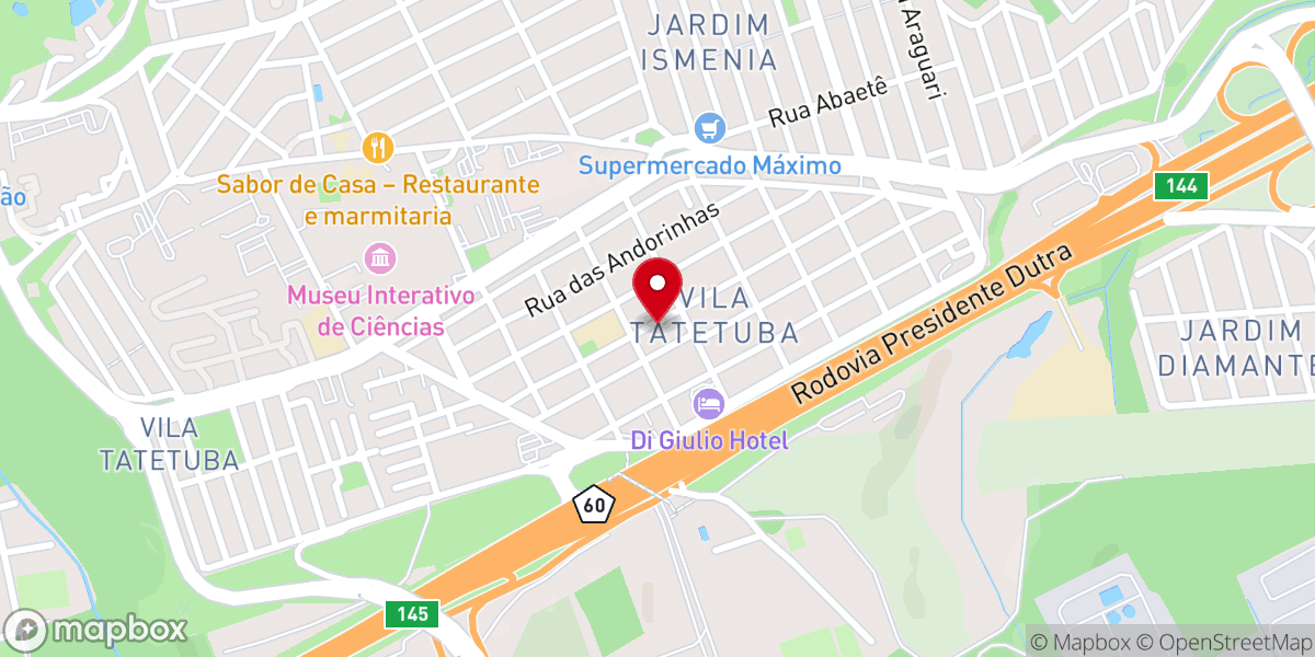 Map showing location of Primeira Igreja Pentecostal Deus É Amor De São José dos Campos