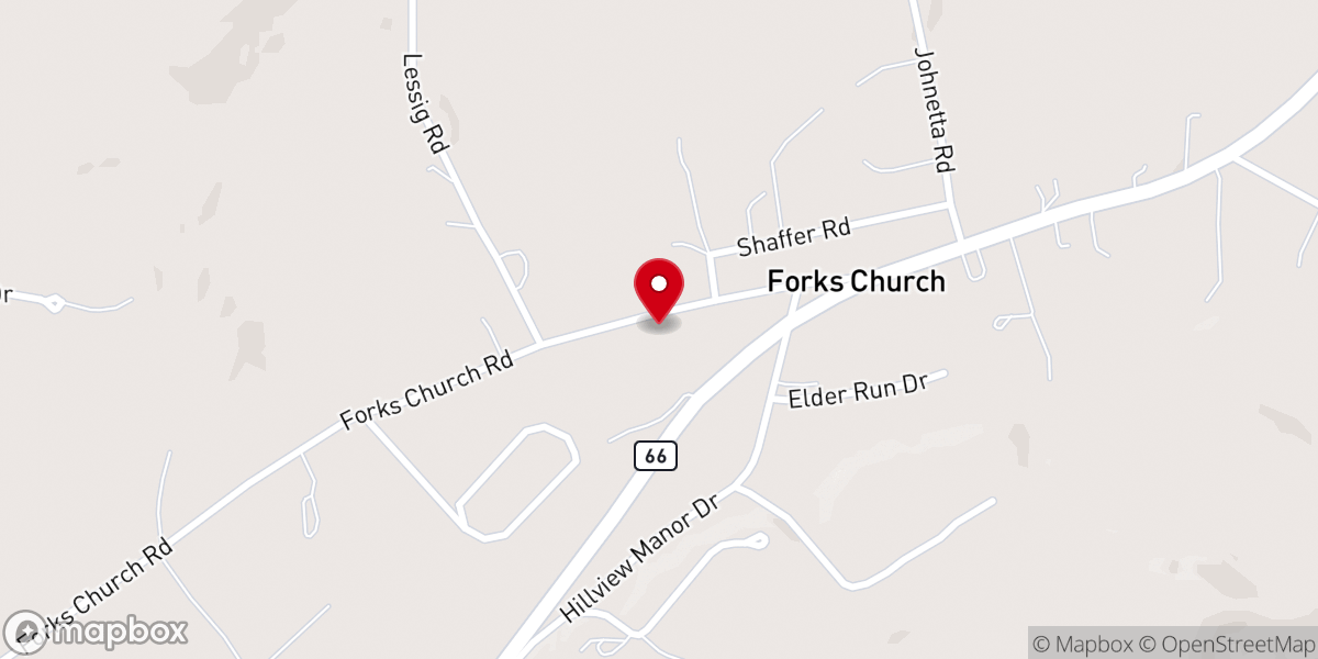 Map showing location of Forks Zion Lutheran Church