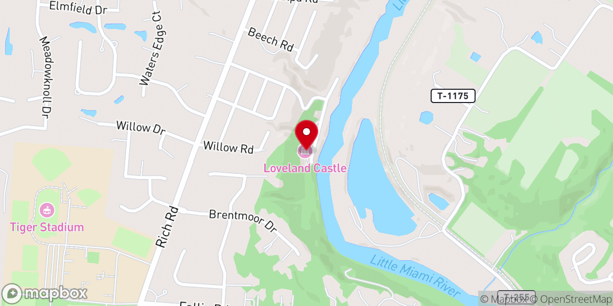 Map showing location of Loveland Castle Museum