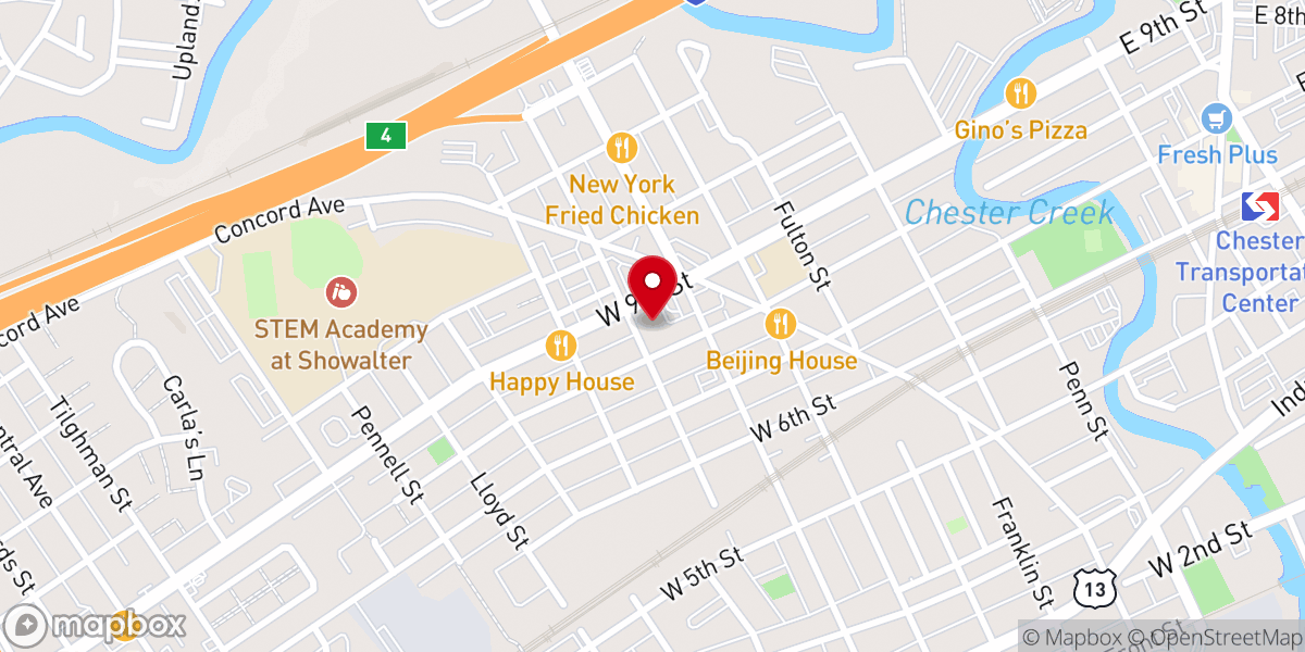Map showing location of Trinity United Methodist Church