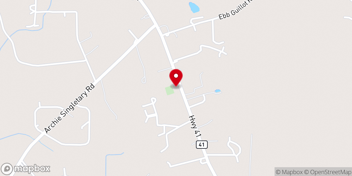 Map showing location of Charter Oaks Baptist Church