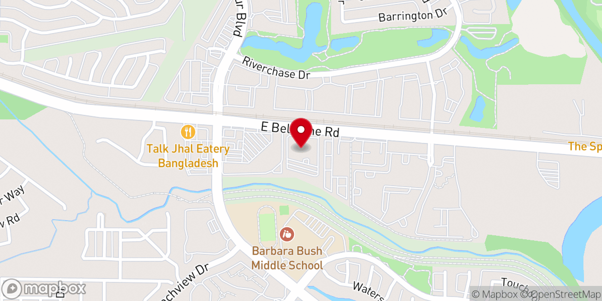 Map showing location of Valley Ranch Baptist Church