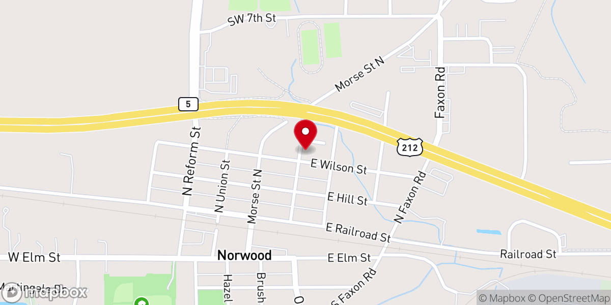 Map showing location of United Methodist Church