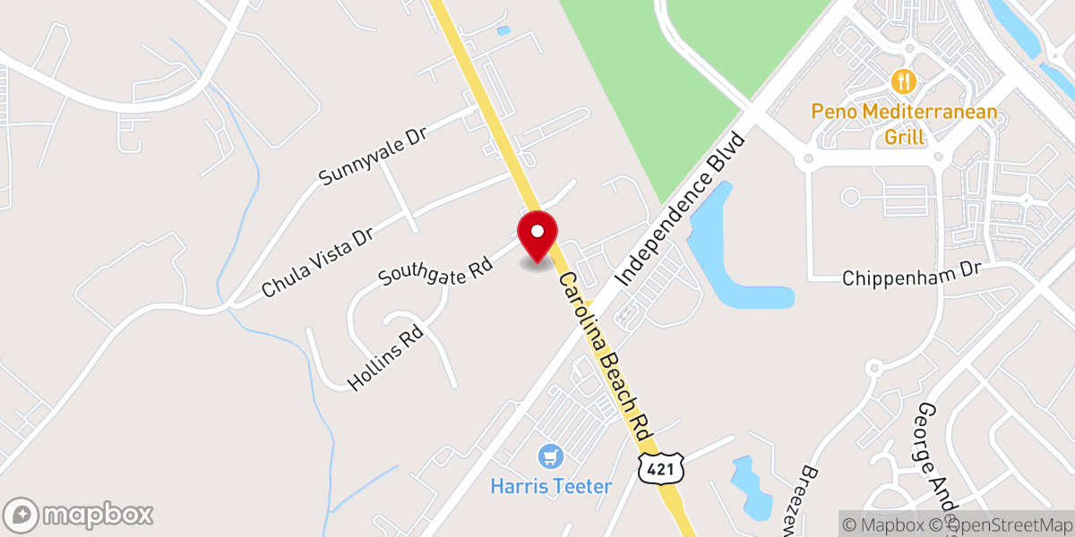 Map showing location of Oak Grove Presbyterian Church