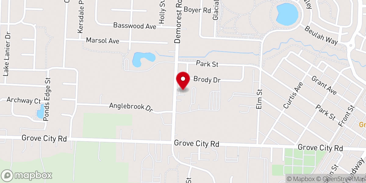 Map showing location of Grove City Seventh-day Adventist Church