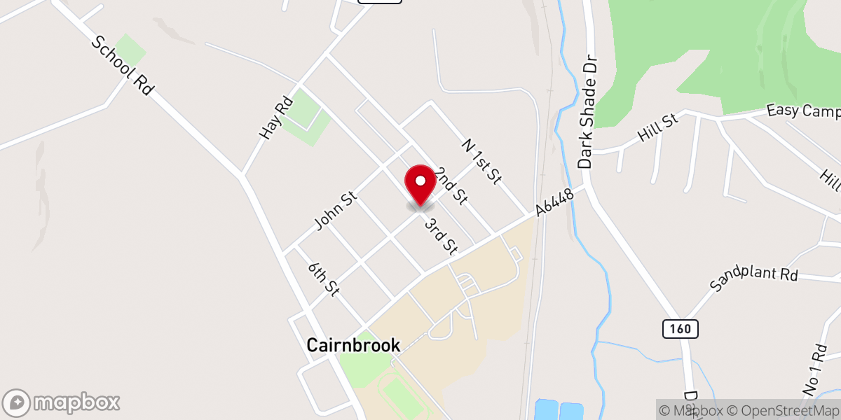 Map showing location of Cairnbrook Historic District