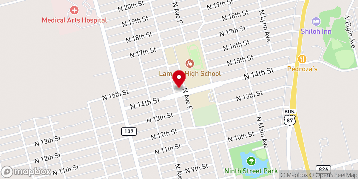 Map showing location of Church of Christ