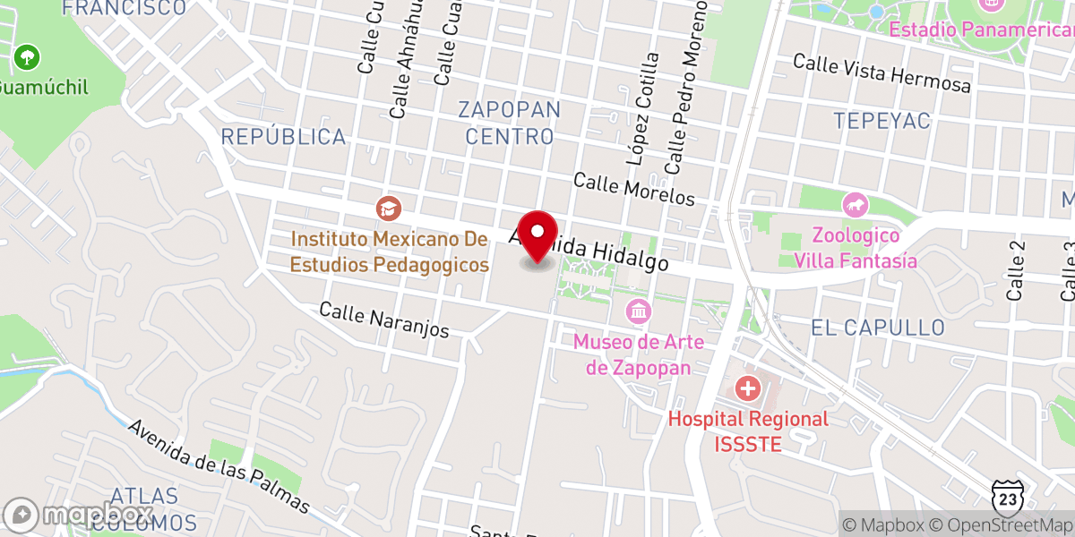 Map showing location of Basílica de Nuestra Señora de Zapopan