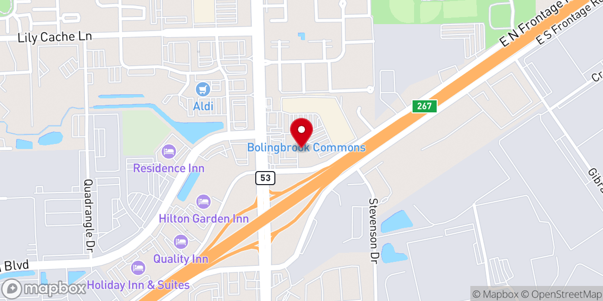 Map showing location of Liberty Temple Full Gospel Church Bolingbrook