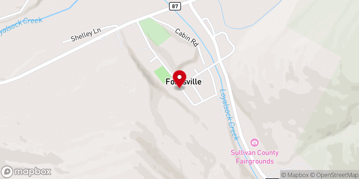 Map showing location of Forksville Volunteer Fire Company