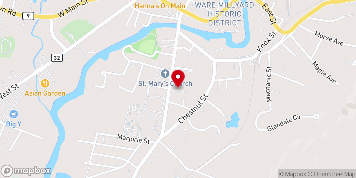 Map showing location of St. Mary's Church Rectory