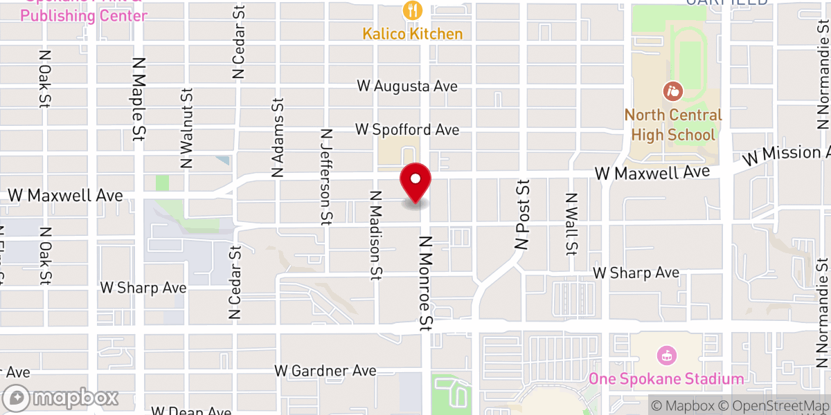 Map showing location of Victory Outreach Church