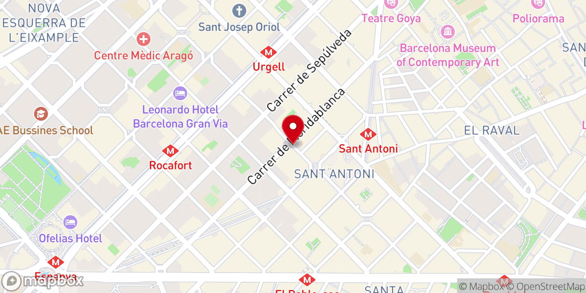 Map showing location of Iglesia Vida Barcelona