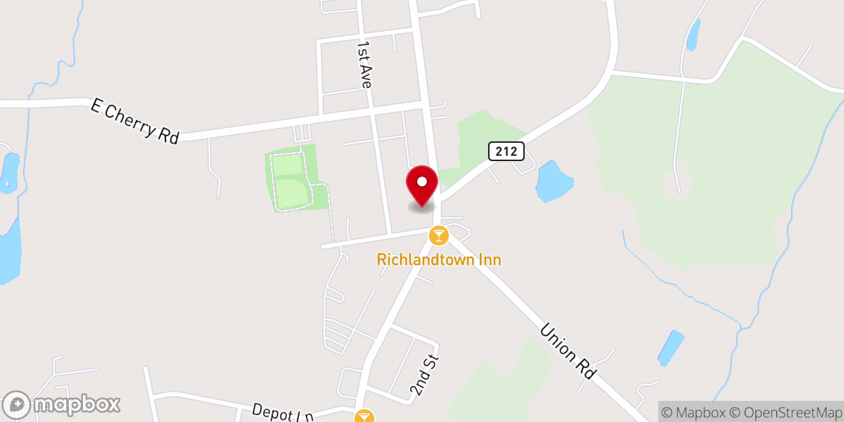 Map showing location of St. John's Evangelical Lutheran Church