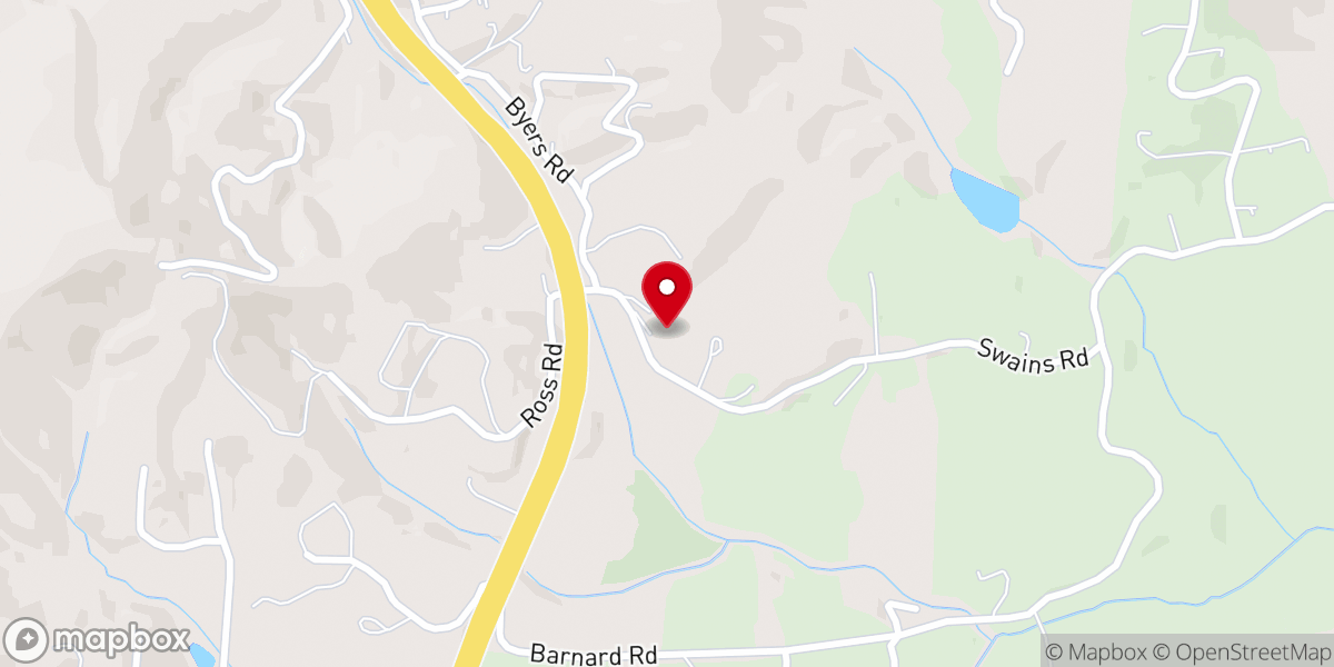 Map showing location of Pine Grove Church