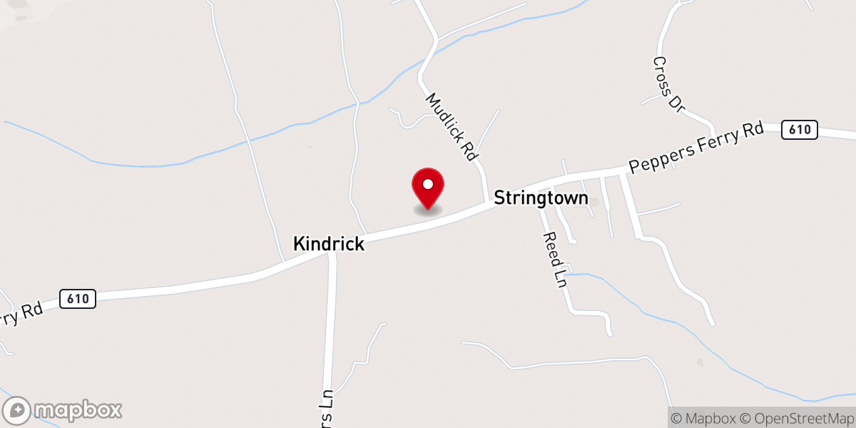 Map showing location of Bethel Church