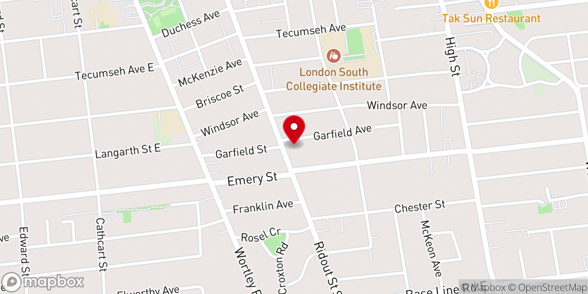 Map showing location of Calvary United Church