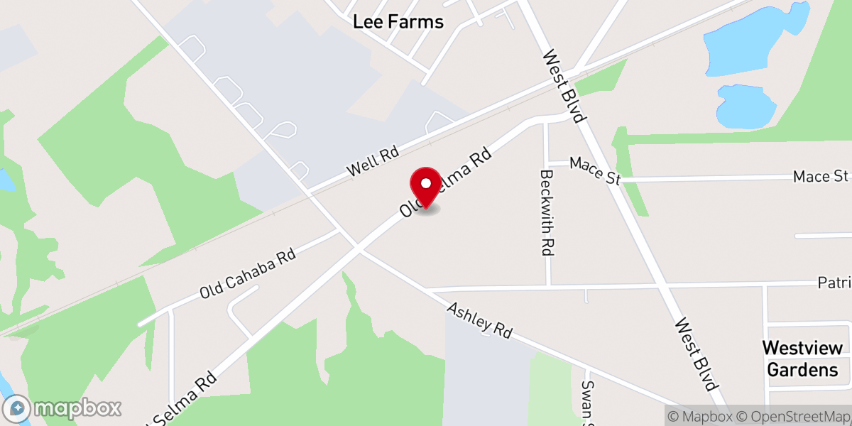 Map showing location of Mt Olive Baptist Church