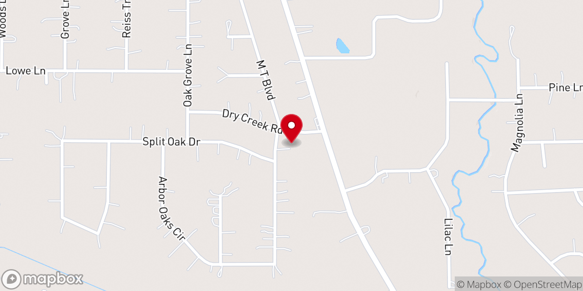 Map showing location of New Caney Pentecostal Church of God