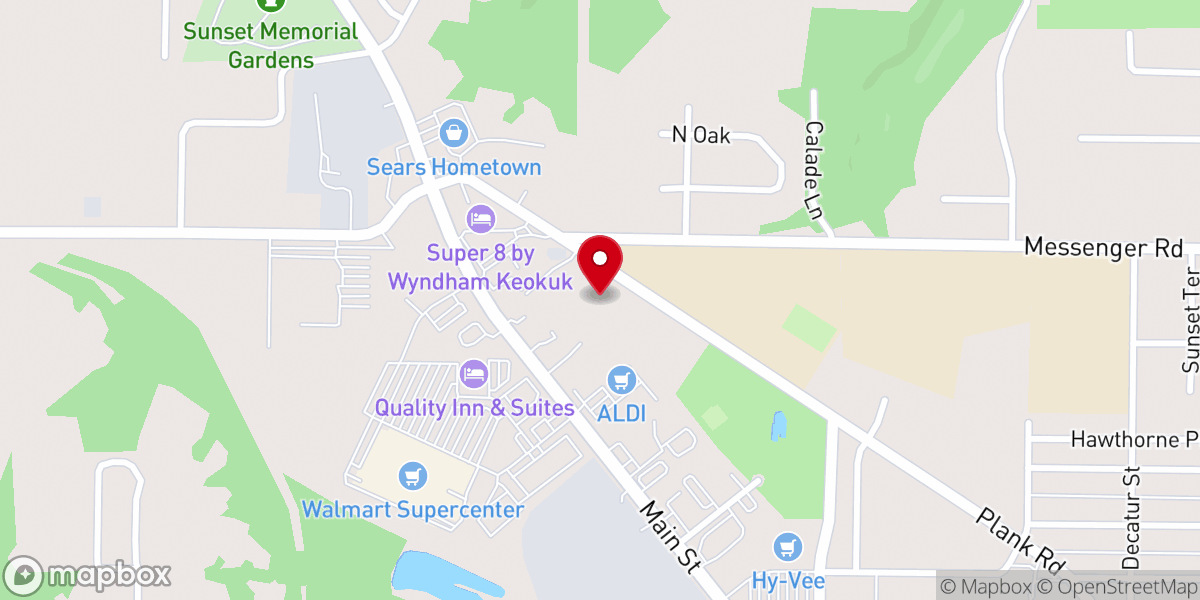 Map showing location of Keokuk Nazarene Church