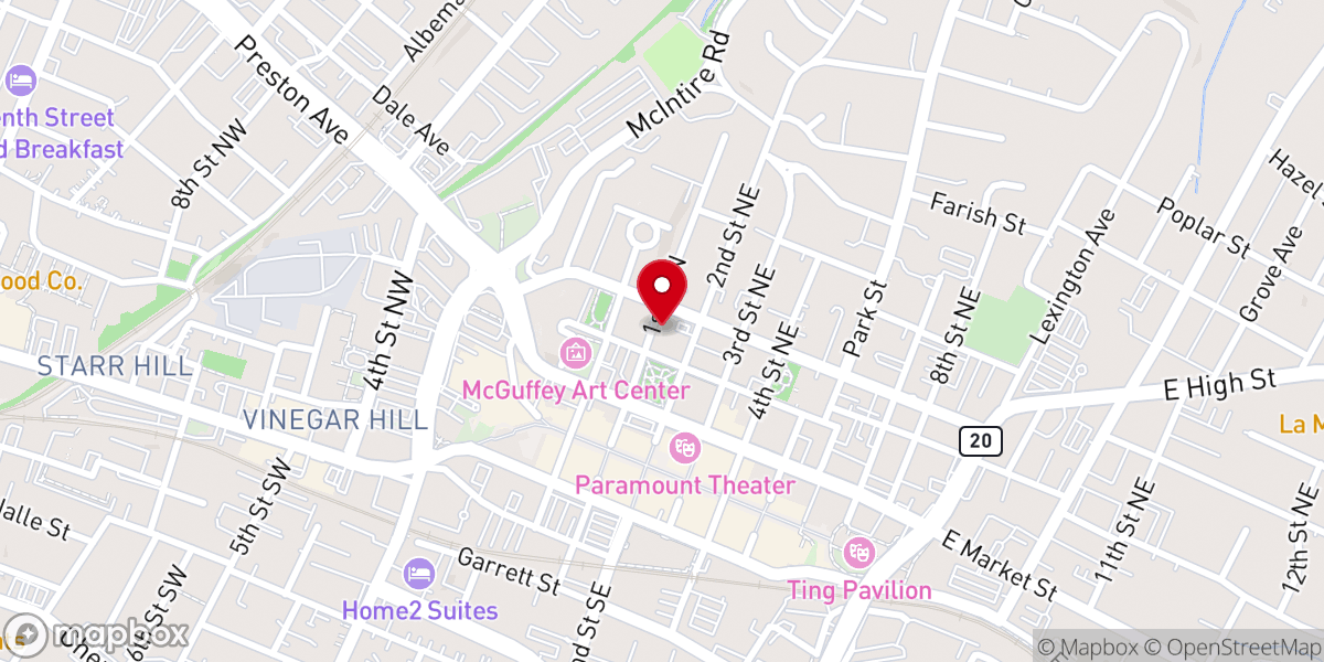 Map showing location of First United Methodist Church