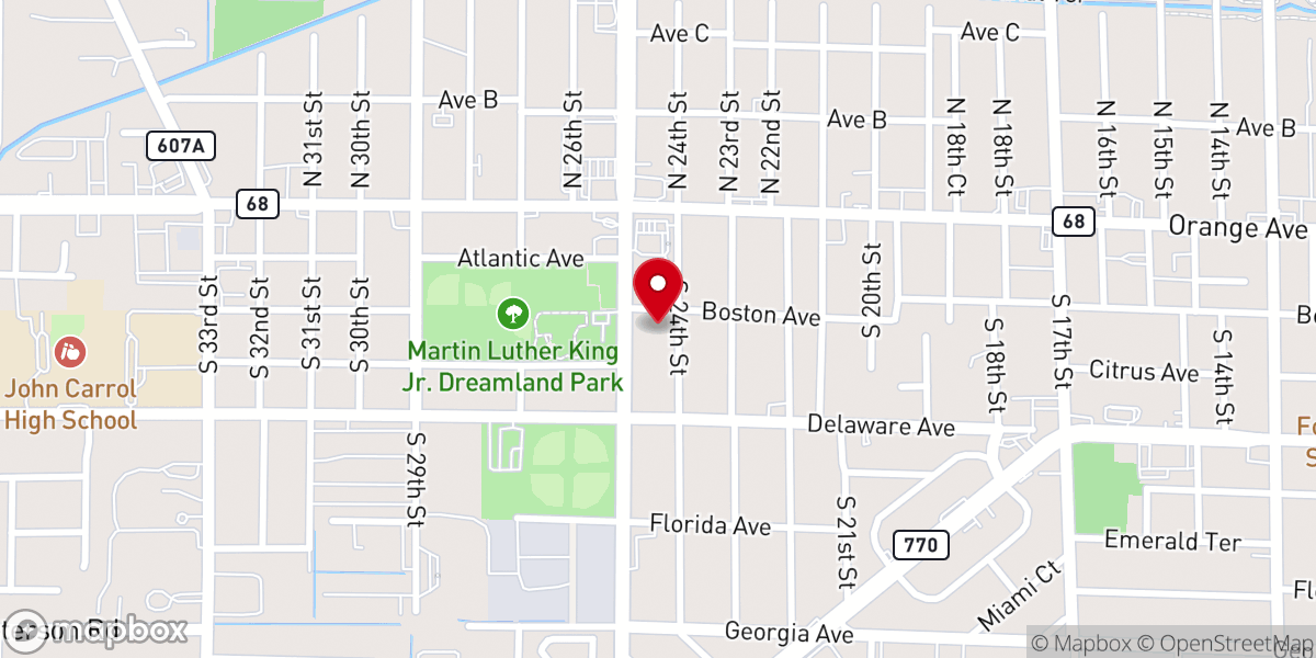 Map showing location of Spanish Adventist Church In Fort Pierce Fl