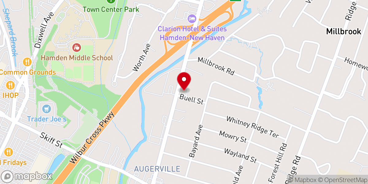 Map showing location of Whitney Avenue Church of Christ