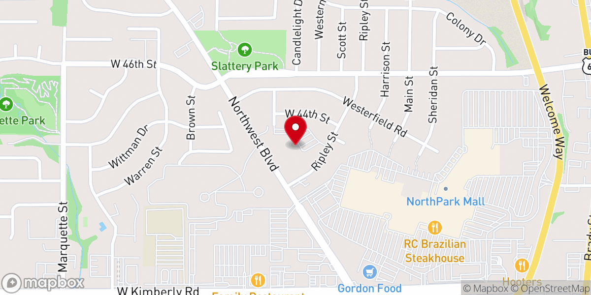 Map showing location of Greater Faith Baptist Church