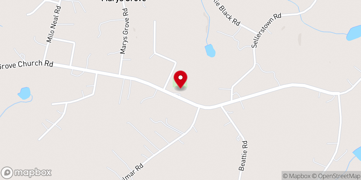 Map showing location of Mary's Grove Community Church