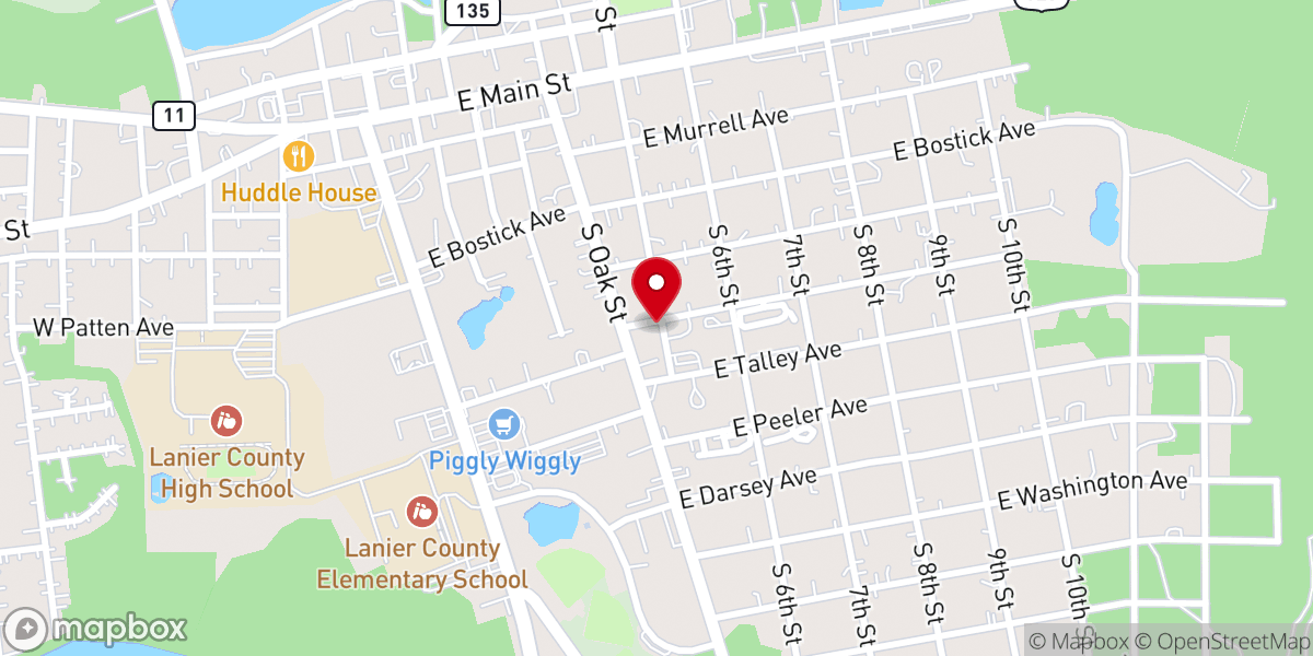 Map showing location of Lakeland Church of God
