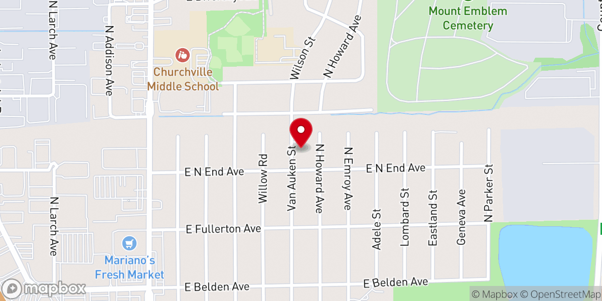Map showing location of Casa De Oración Chicago in Elmhurst Illinois