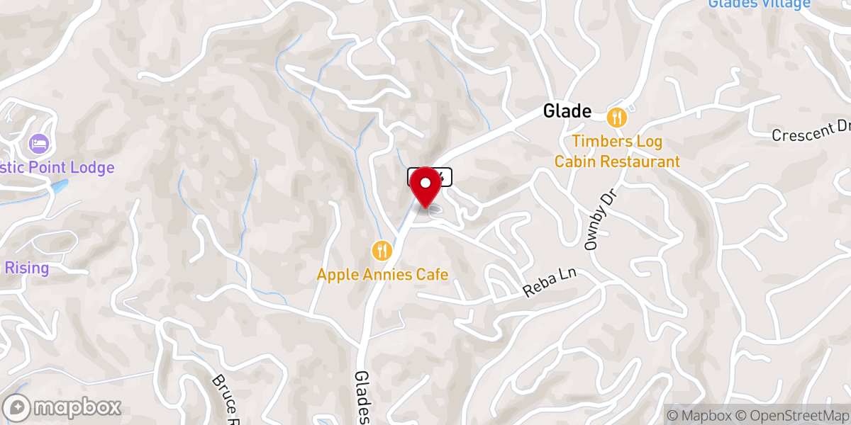 Map showing location of Chapel in the Glen