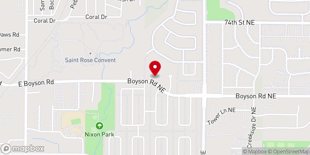 Map showing location of Northbrook Baptist Church