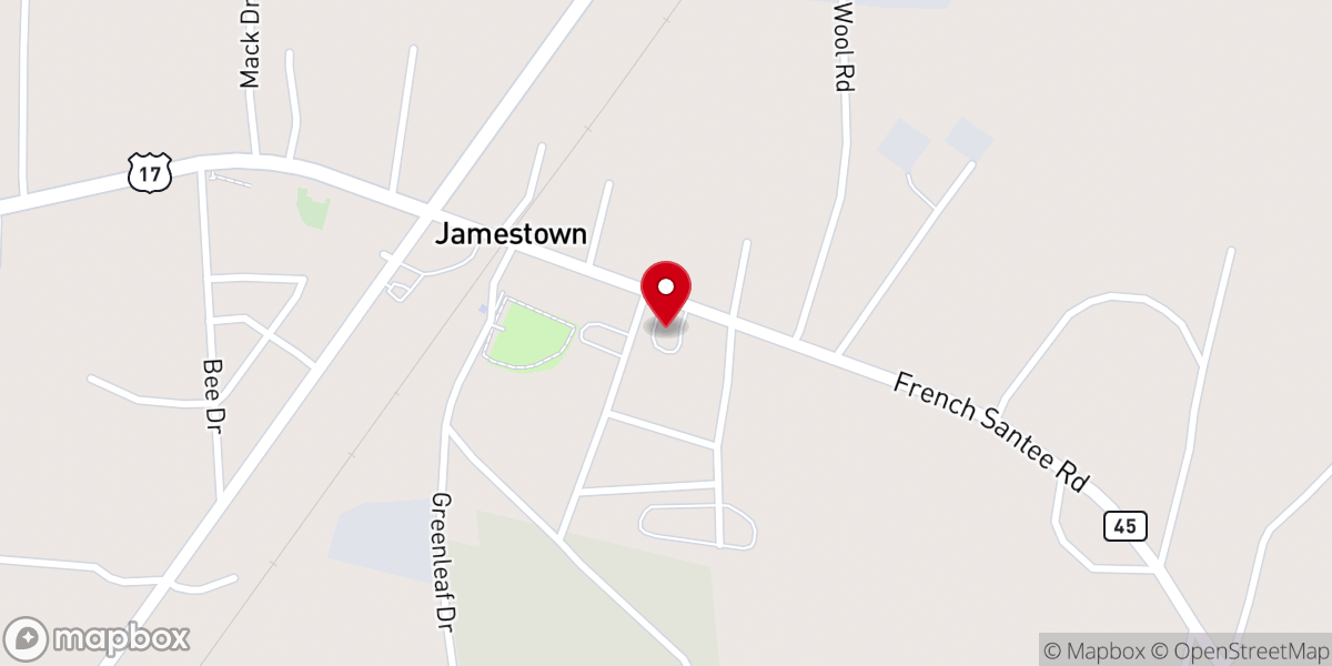 Map showing location of St. James United Methodist Church