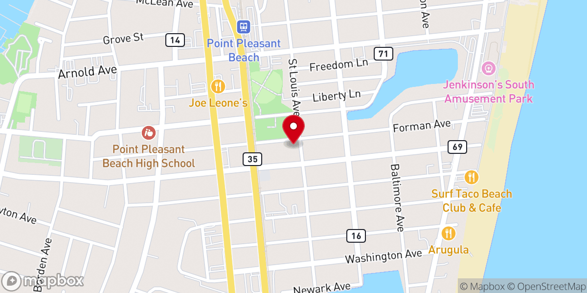Map showing location of St. Peter Catholic Church