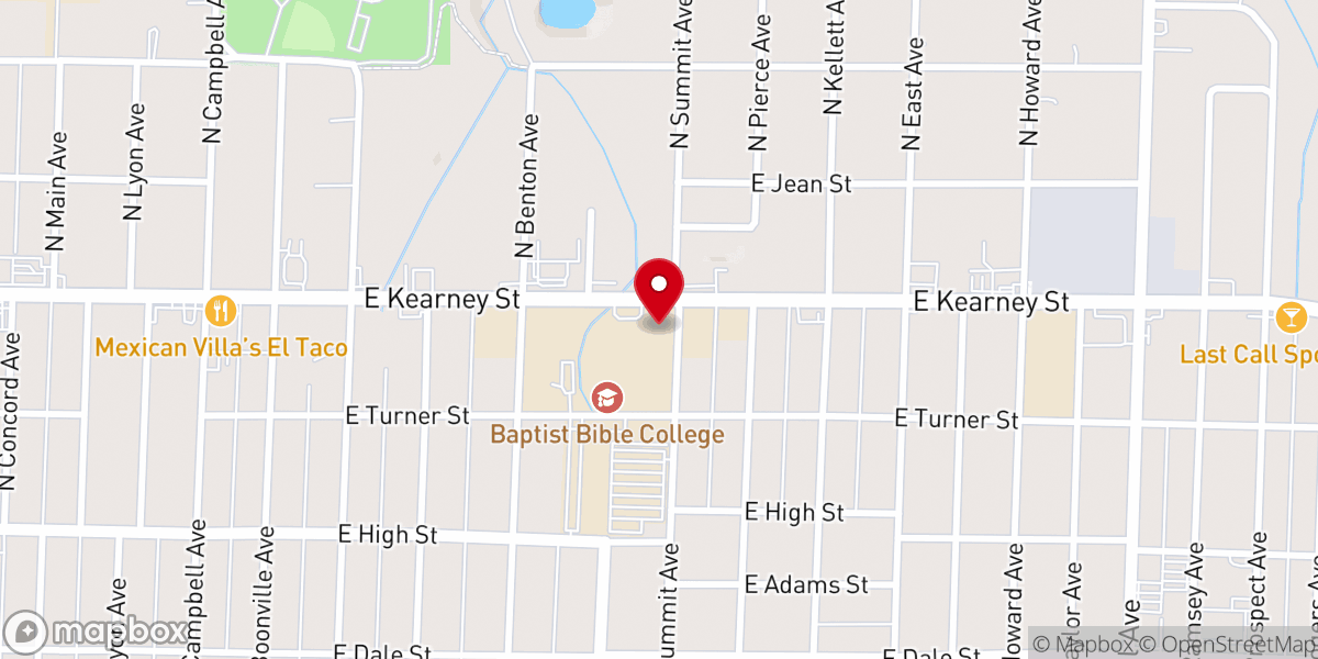 Map showing location of South Side Baptist Church