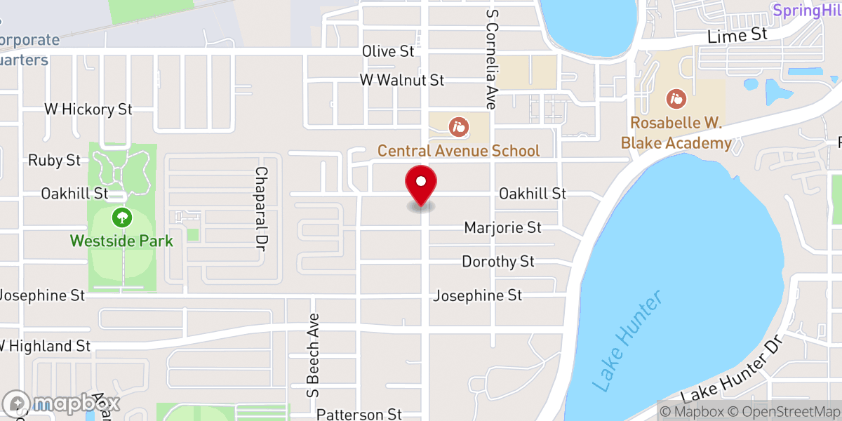Map showing location of Central Avenue Church