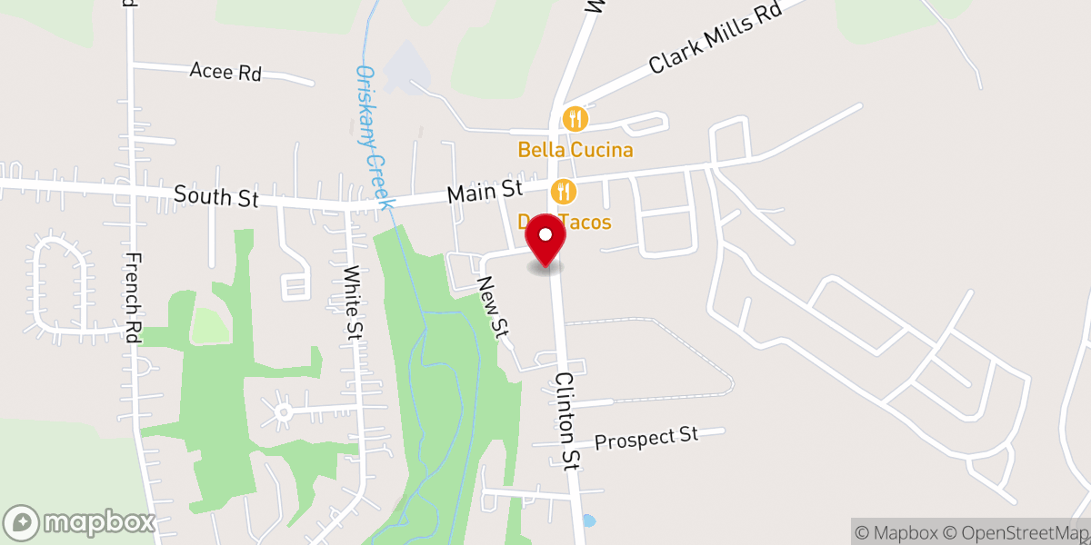 Map showing location of Clark Mills United Methodist Church