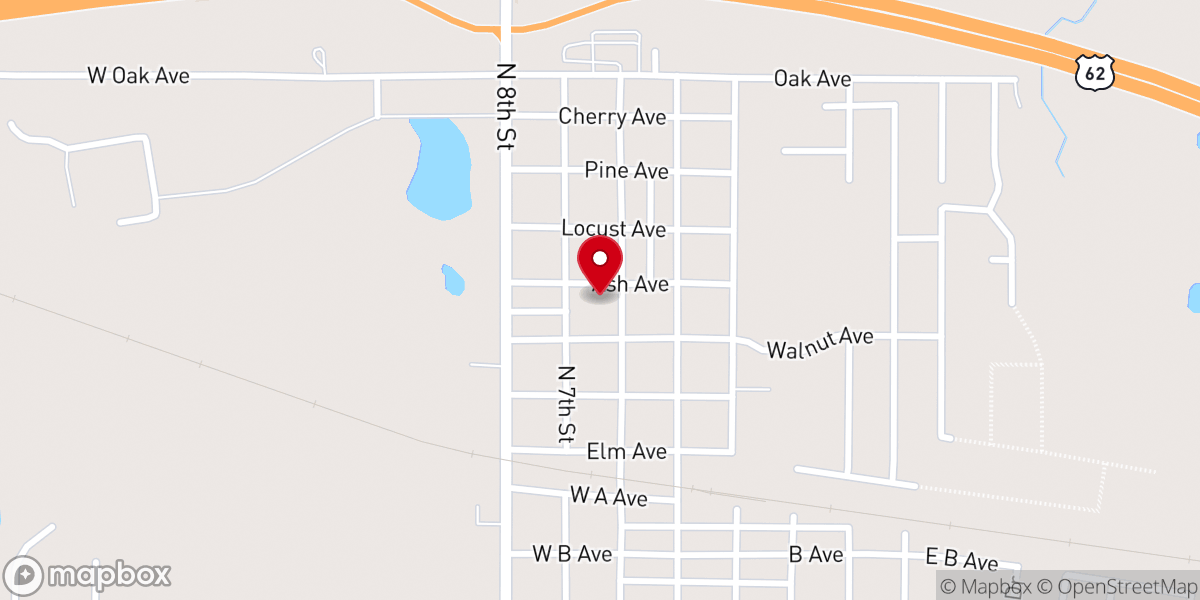 Map showing location of Wichita Baptist Church