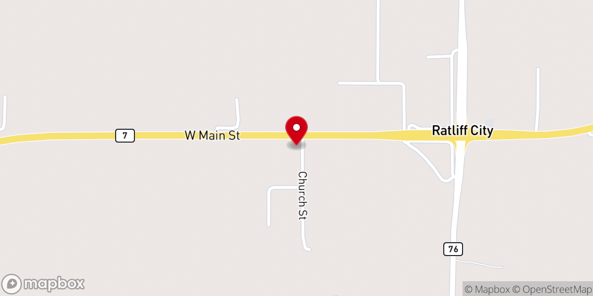 Map showing location of Ratliff Town Hall