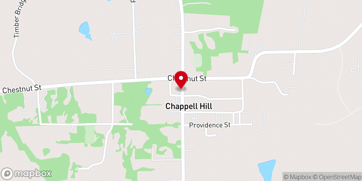 Map showing location of Chappell Hill Chamber of Commerce