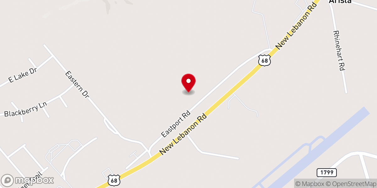 Map showing location of East Campbellsville Church Of God Campgrounds