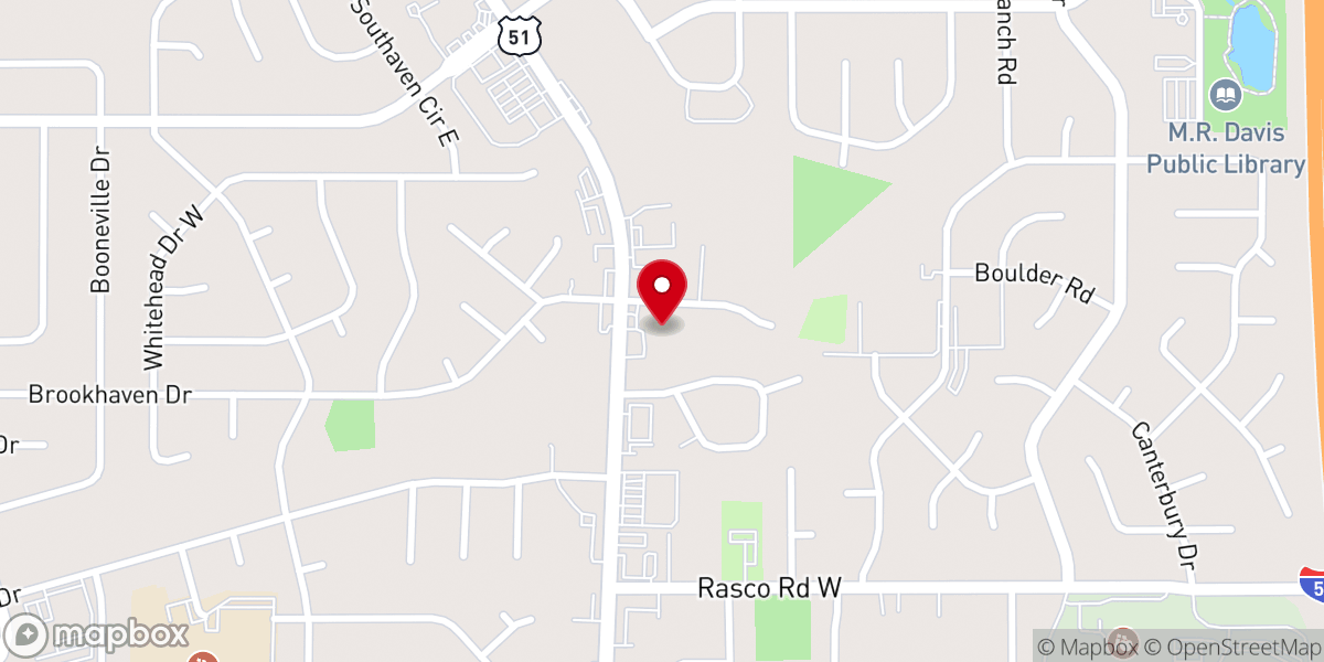 Map showing location of Northwest Church Of Christ In Southaven Ms
