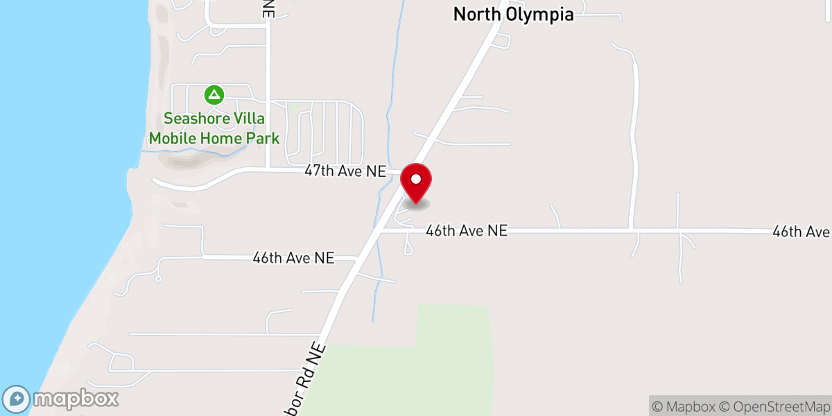 Map showing location of Gull Harbor Lutheran Church