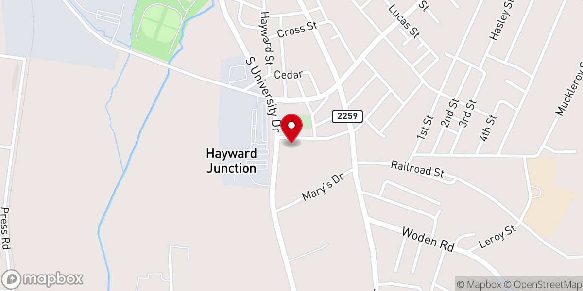 Map showing location of Stonewall Church