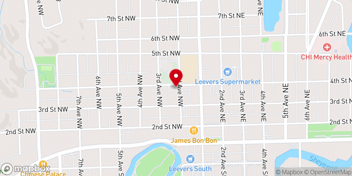 Map showing location of Congregational United Church