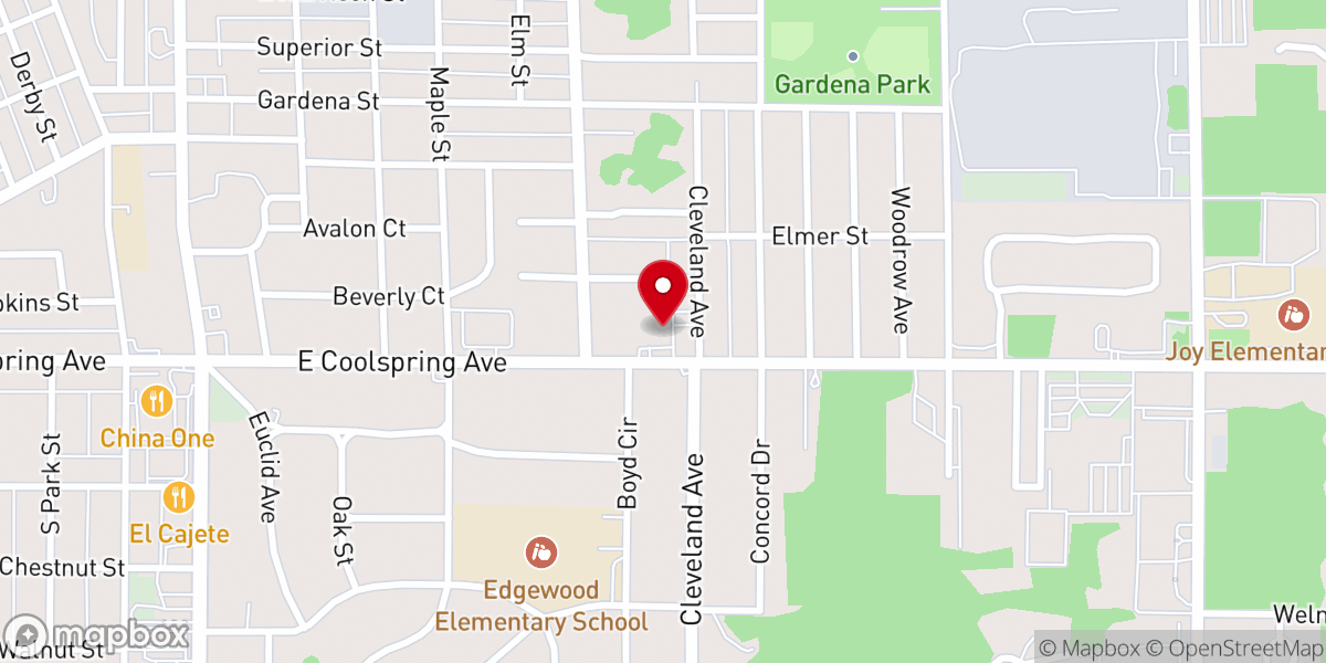 Map showing location of First Church of Christ, Scientist