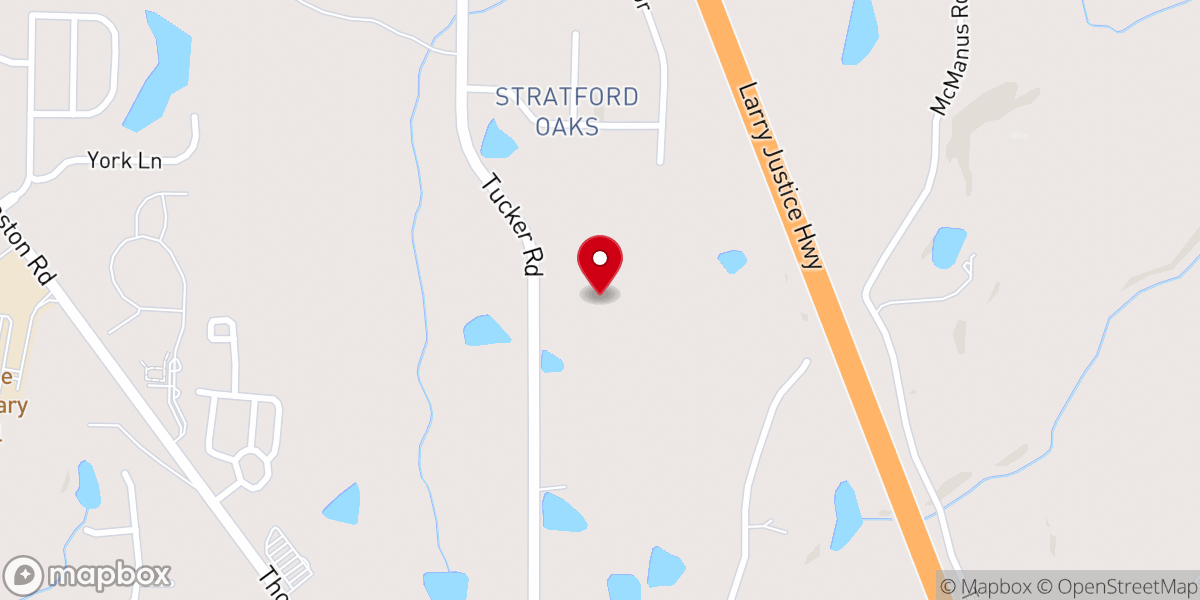 Map showing location of Pine Forest Baptist Church