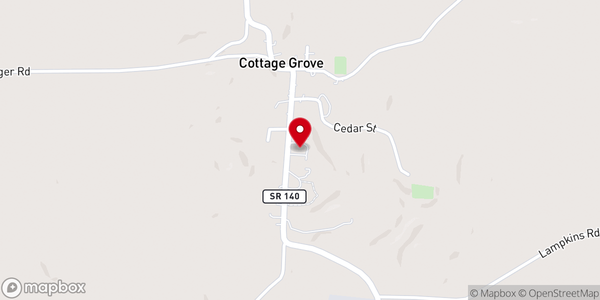 Map showing location of Cottage Grove Church of Christ